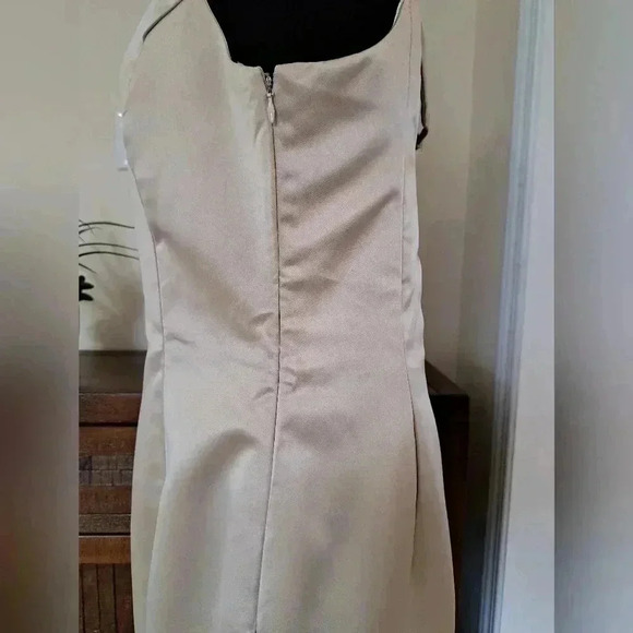 Scott McClintock Gold Sheath Dress Square Neck Wedding - Picture 4 of 15